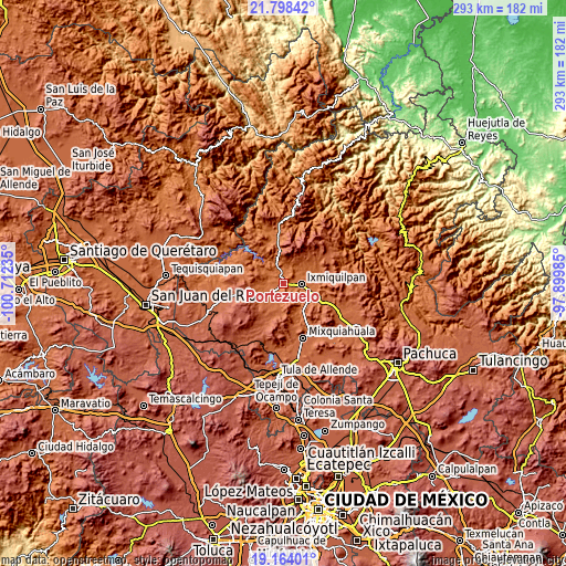 Topographic map of Portezuelo