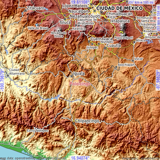 Topographic map of Pololcingo