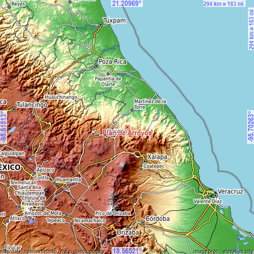 Topographic map of Plan de Arroyos