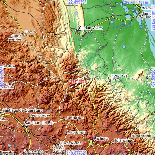 Topographic map of Pisaflores