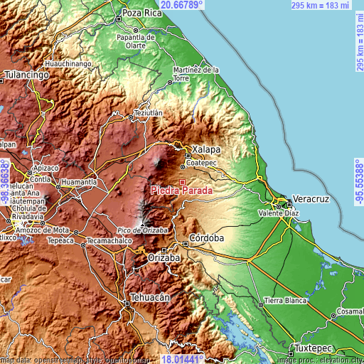 Topographic map of Piedra Parada