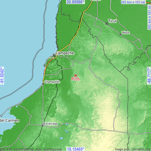 Topographic map of Pich