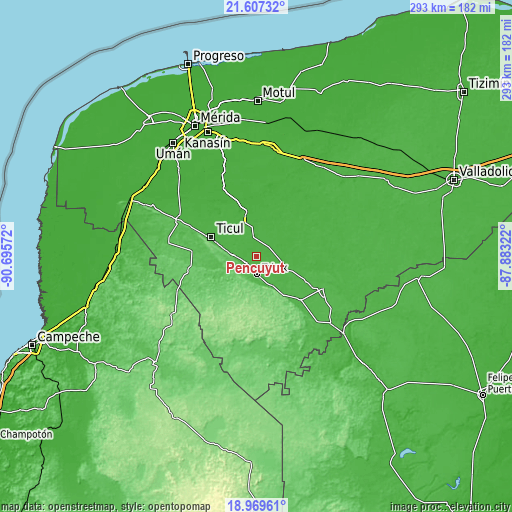 Topographic map of Pencuyut