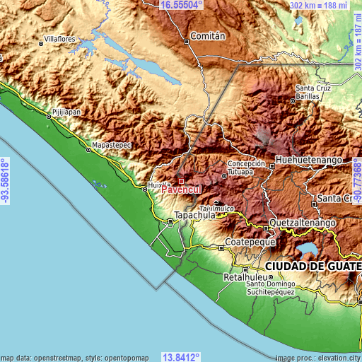 Topographic map of Pavencul