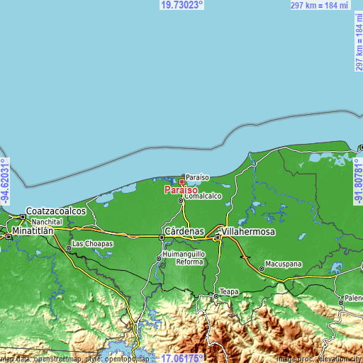 Topographic map of Paraiso
