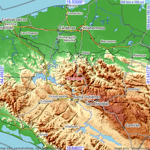 Topographic map of Pantepec