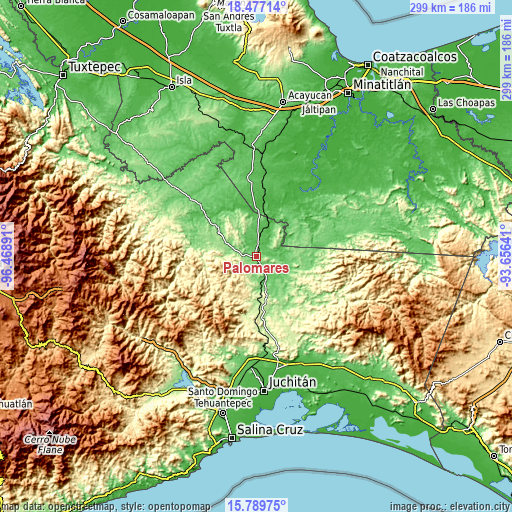 Topographic map of Palomares