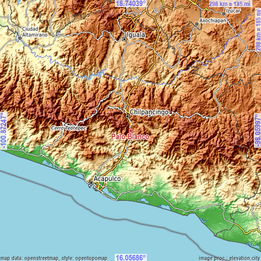 Topographic map of Palo Blanco