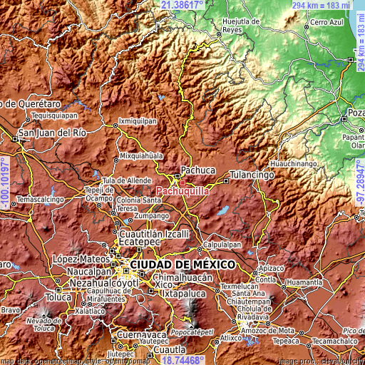 Topographic map of Pachuquilla