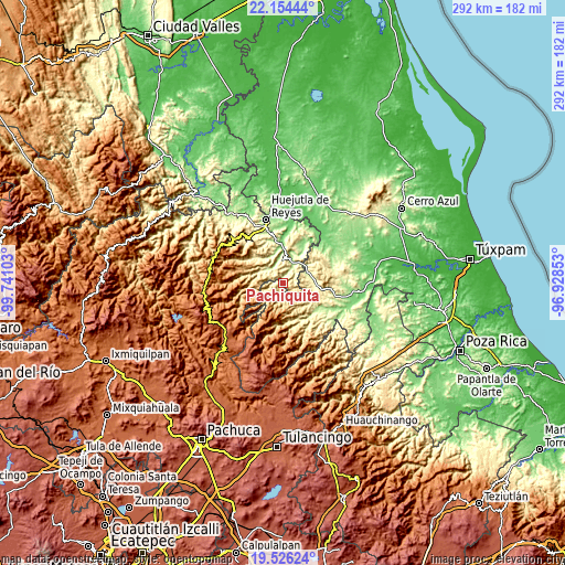 Topographic map of Pachiquita