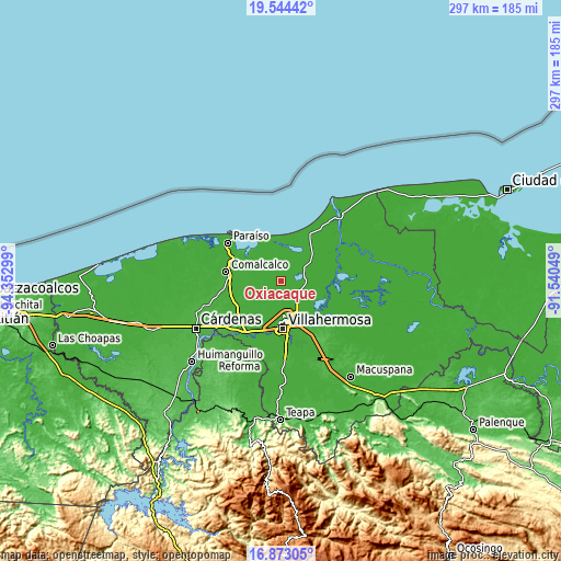 Topographic map of Oxiacaque