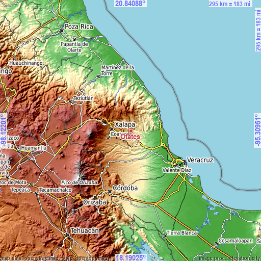 Topographic map of Otates