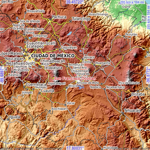 Topographic map of San Francisco Ocotlán