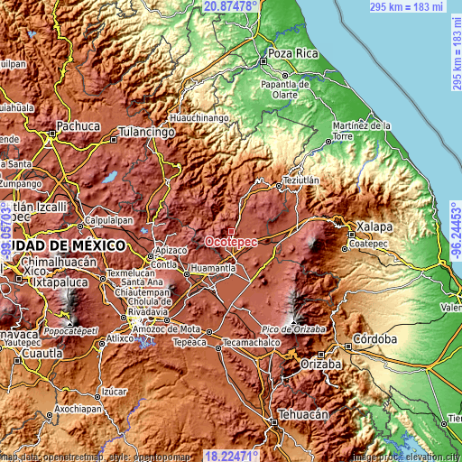 Topographic map of Ocotepec