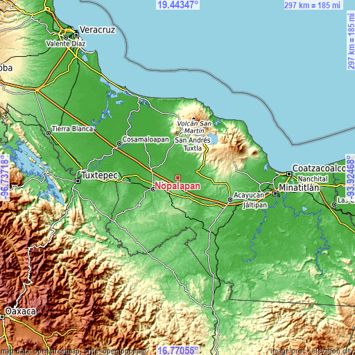 Topographic map of Nopalapan