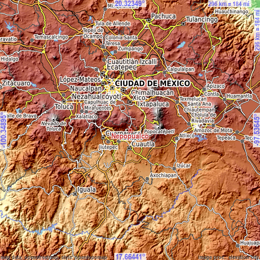 Topographic map of Nepopualco