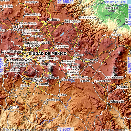 Topographic map of Natívitas