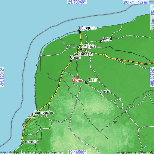 Topographic map of Muna