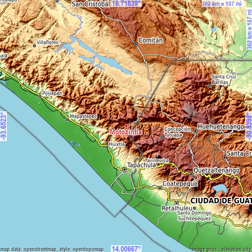 Topographic map of Motozintla