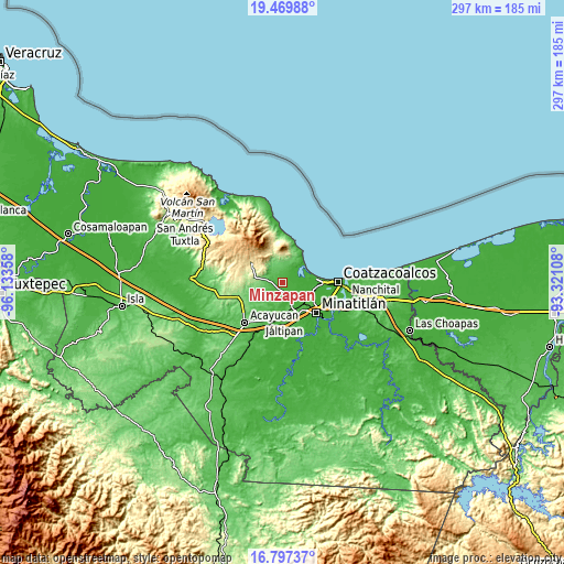 Topographic map of Minzapan