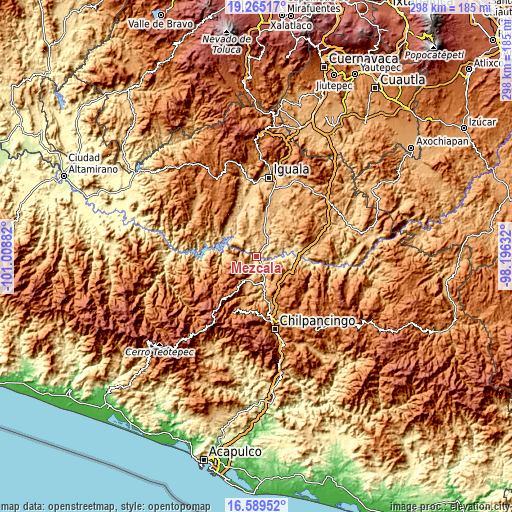 Topographic map of Mezcala