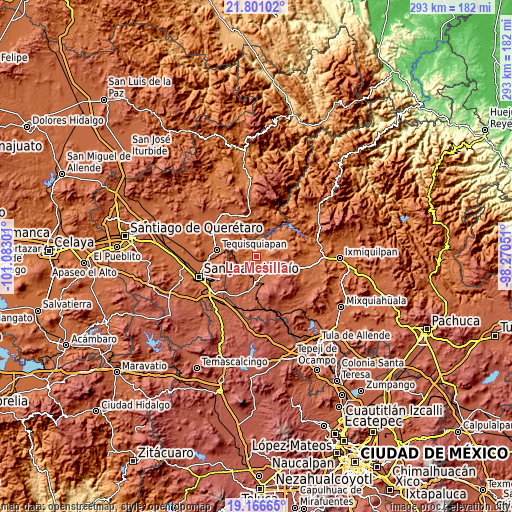 Topographic map of La Mesilla