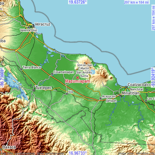 Topographic map of Mazumiapam