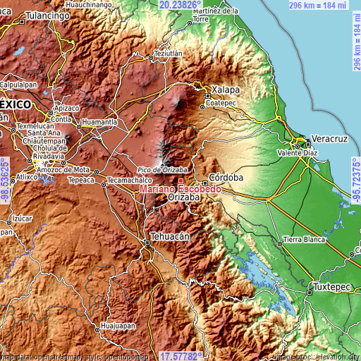 Topographic map of Mariano Escobedo
