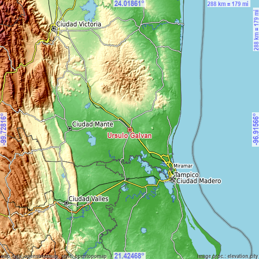 Topographic map of Ursulo Galván