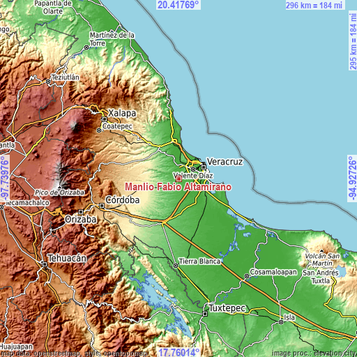 Topographic map of Manlio Fabio Altamirano