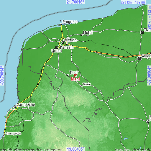 Topographic map of Mani