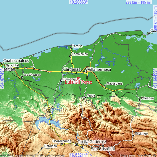 Topographic map of Luis Gil Pérez