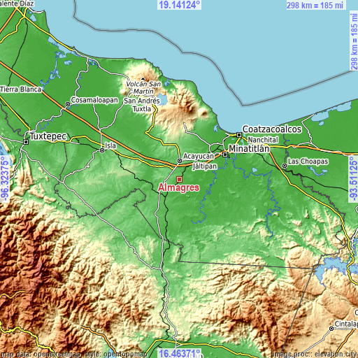 Topographic map of Almagres