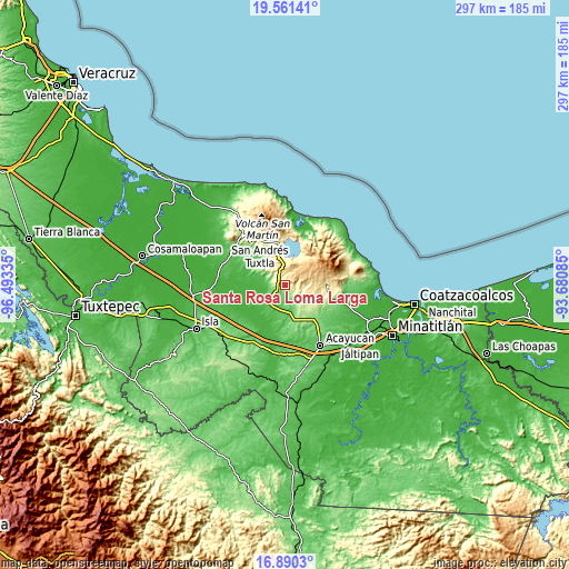 Topographic map of Santa Rosa Loma Larga