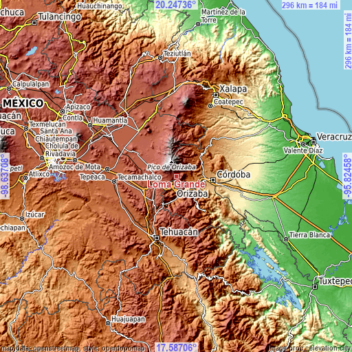 Topographic map of Loma Grande