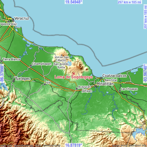 Topographic map of Loma de Sogotegoyo