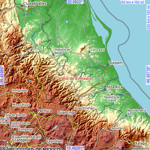 Topographic map of Llano de Enmedio