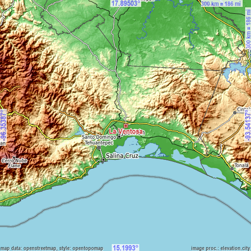 Topographic map of La Ventosa