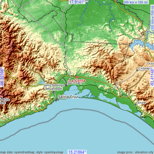 Topographic map of La Venta