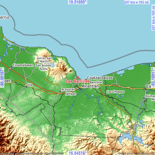 Topographic map of Las Barrillas