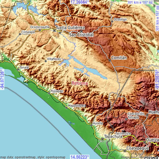 Topographic map of Reforma