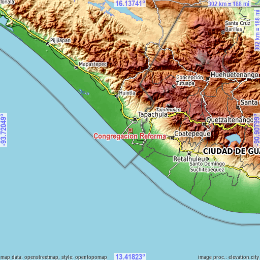 Topographic map of Congregación Reforma