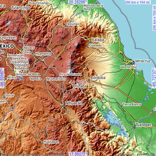 Topographic map of La Perla