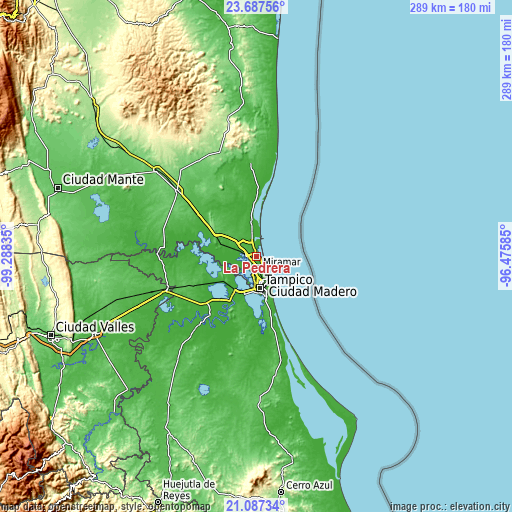 Topographic map of La Pedrera