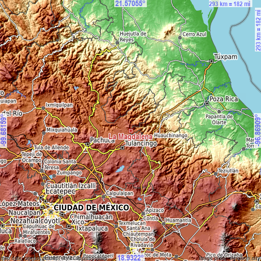 Topographic map of La Magdalena