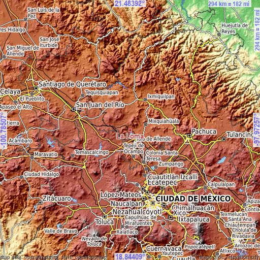 Topographic map of La Loma