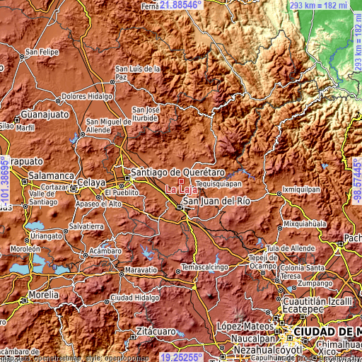 Topographic map of La Laja