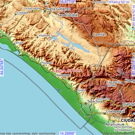 Topographic map of Laguna del Cofre