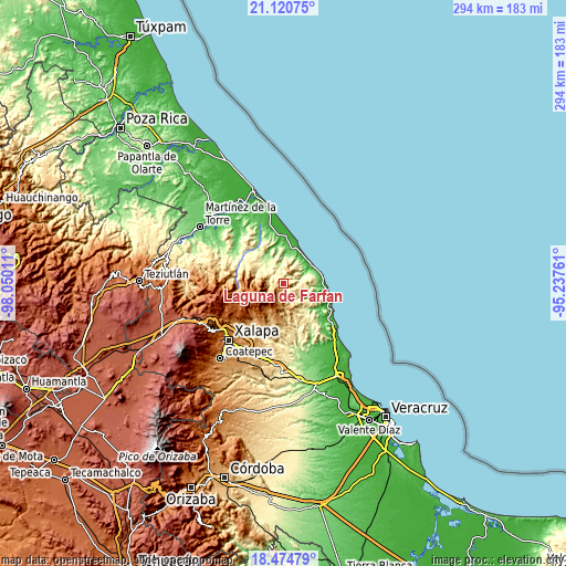 Topographic map of Laguna de Farfán