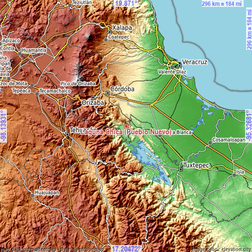 Topographic map of Laguna Chica (Pueblo Nuevo)